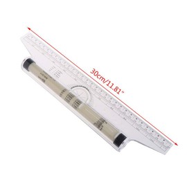 SENRISE Balancing Scale 30cm Multipurpose Drawing Parallel Rolling Ruler Type Drawing Tool Squares - Angle Parallel Ruler 2 Pack Clear