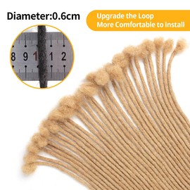 Ainimiu 6-18 Inch Dreadlock Extensions Human Hair 0.6cm Thin Loc Extensions Real Human Hair for Men/Women/Kids 30 Strands Full Handmade Permanent Dreads Extensions Can Be Curled and Bleached