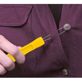HOME-X Button Hook Helper, Assistance Tool for The Elderly, One-Hand Button Tool- Yellow- 6” L x ¾” W