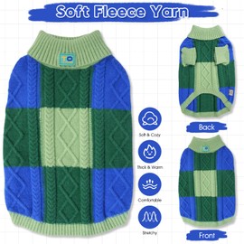 To A Turn Turtleneck Pet Sweaters for Dogs Boys or Girls,Color Inlay and Moving Needle Pattern Dog Sweater,Pet Clothes,Dog Sweaters,Suitable for Various Breeds Dogs or Sizes (Green Group,L)