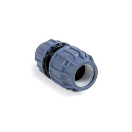 WeltenMarkt PP Pipe Coupling 25mm Compression x Compression DVGW/KIWA/WRAS/SVGW Certified, Black/Blue, 16 Bar, O-Ring, for Water and Irrigation Systems