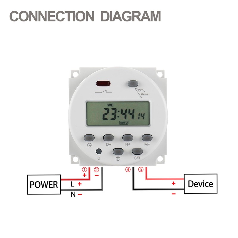 Baomain Digital LCD Programmable Timer CN101C Input 12V Output 12V
