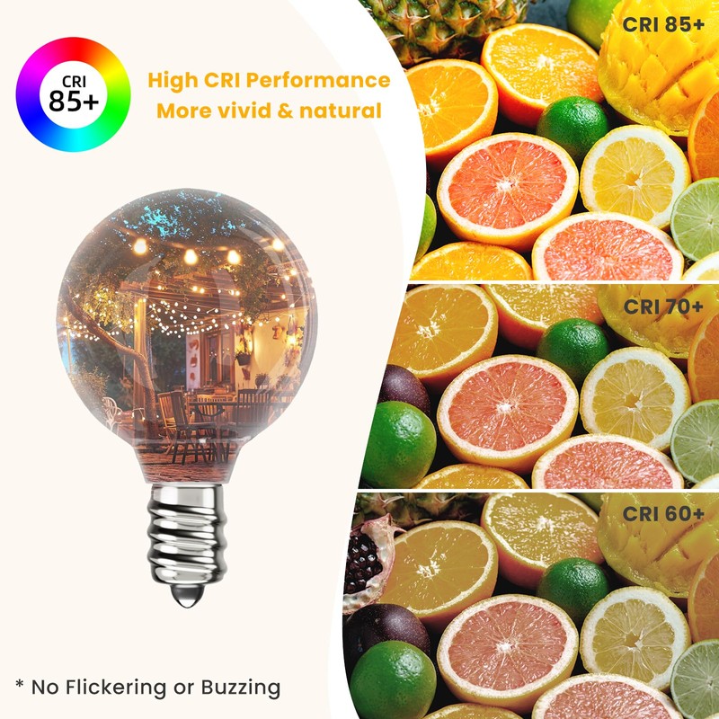 Svater G40 LED Replacement Bulbs for Outdoor String Lights, 75