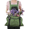 SUKOUSRAM Gardening Apron with Pockets Adjustable Canvas Garden Harvesting Apron
