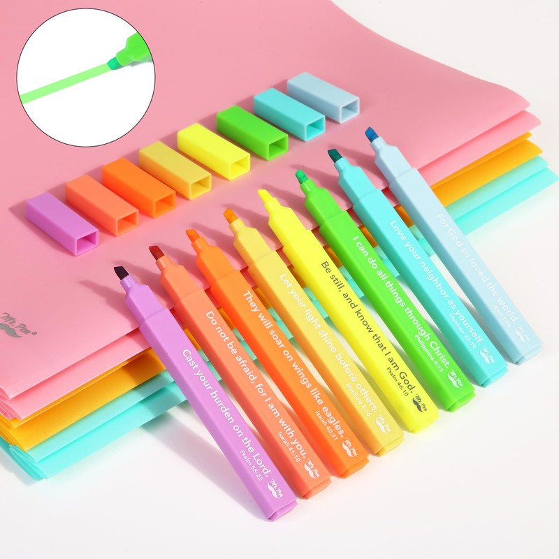 Mr. Pen- Bible Highlighters with Bible Verses, 8 Pack, Tropical