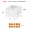 VGOODALL 50PCS Mini Bakery Boxes, 4"x 4"x 2.5" White Cookie