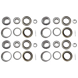 (Set of 4) WESTERNPRIME Trailer Hub Wheel Bearing Kit 25580 14125A Double Lip Grease Seals 10-36 2.250'' I.D. and 10-10 2.125'' I.D. for 7000 lb. Tandem Axles