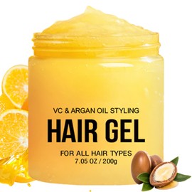 Curl & Wave Styling Gel - VC & Argan Oil Styler Hair Gel - Curly Hair Gel - Hydrate and Style - Oil Control, Refreshing and Lasting - 200g