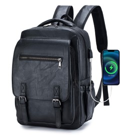 SUCIKORIO 40x30x15 British Airways Travel Backpack Underseat Cabin Bag Luggage KLM Jet2 Waterproof PU Leather Travel Rucksack Cabin Size for Plane Hand Luggage 14 Inch Laptop Backpack For Womens, Mens