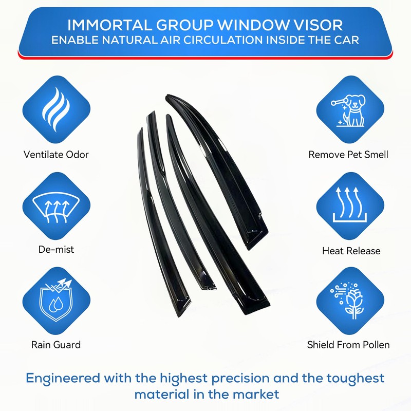 IG Window Visor for Kia Soul 2009-2013, Rain Guard Tape-On