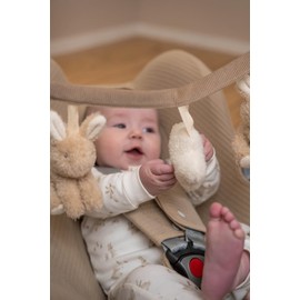 Little Dutch 8867 Fabric Pram Chain Toy for Baby Car Seat - Rabbit - Baby Bunny - Newborn Naturals Beige