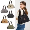 KONO Canvas Handbag Women Shoulder Bag, black, Retro