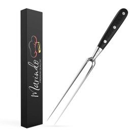 Marindo Professional Meat Fork, Stainless Steel, 31.5 cm, Meat Fork with Wooden Handle and 17 cm Blade Length, Grill Fork, Roasting Fork, Carving Fork, Stainless Steel, Large