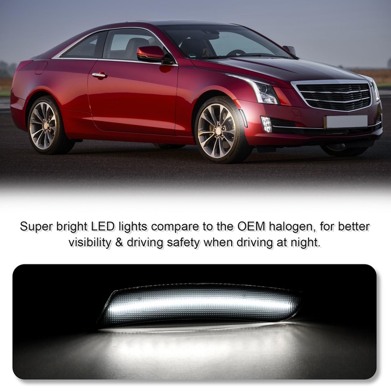 SHINEFIT LED Side Marker Light Replacement for 2015-2019 ATS /