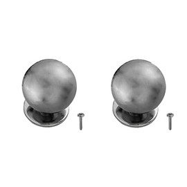 bricoleva.it Pair of Round Furniture Door Cabinet Drawer Bedside Door Knobs Round Furniture Knobs Large Zamak Colour Satin Chrome