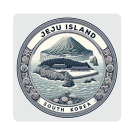 Jeju Island South Korea Souvenir Home Decoration 4x4-Inch Coaster Acrylic 4 Pack