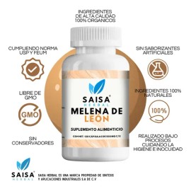 Hongo Melena de León | 120 Cápsulas | Saisa Herbal | Suplemento Alimenticio | Calidad Premium | Memoria, Energía y Salud Cerebral