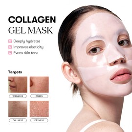 VT COSMETICS Collagen Reedle Shot 100 2-Step Hydrogel Mask(34.5gx4ea), Intensive Firming, Exosome 500Da Collagen, Fine Lines, Overnight Melting Mask, Korean Facial Mask, Pink Collagen