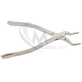 MuskalMed Dental Extracting Forceps Extraction Forceps # 65 Upper Roots, Fragments, and Overlapping Incisors Alveolar Bone Teeth Heavy Duty Extra Grip Handle Extracting Forceps Dental Instruments