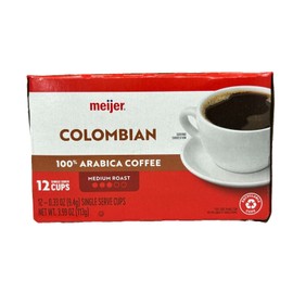 Meijer Colombian Medium Roast Coffee K Cups Pods 12 ct 3.99 oz