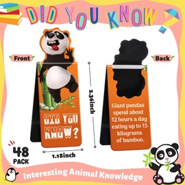 Sepamoon 48 Pcs Magnetic Bookmarks Book Marks Cute Magnet Page Markers Page Clips Funny Animal Bookmarks for Students Teacher Reading Party Favor (Animal Style)