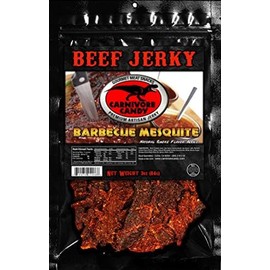 Jurassic Jerky BBQ Mesquite: Premium Mesquite-Smoked Beef Jerky - Bold Flavor, High Protein, Low Carb Snack On-the-Go Snack for Hiking, Camping, and Road Trips - (1) 3 Oz bag