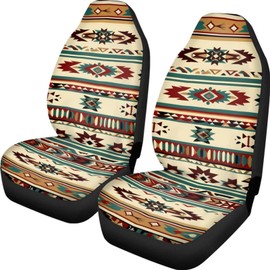 Howilath Ethnic Western Aztec Tribal Car Front Seat Cover 2 Pack Universal Fit Interior Accessories Seat Protector Cushion Covers Fit Most Vehicle