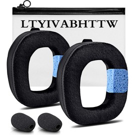 A40 TR Replacement Earpads for Astro A40 TR Only, Thicker Hybrid Velour Fabric, Made by LTYIVABHTTW, A40 TR Ear Cushions, with Microphone Foam | Black