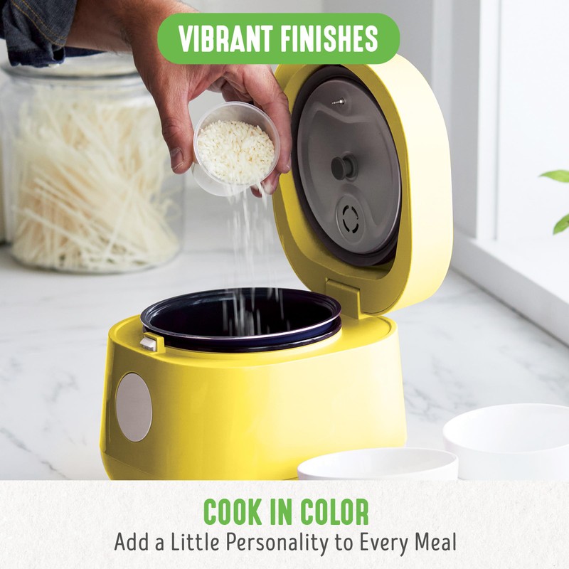 GreenLife Digital Rice Cooker, 2-Cups Uncooked/4-Cups Cooked, Removable Nonstick Ceramic