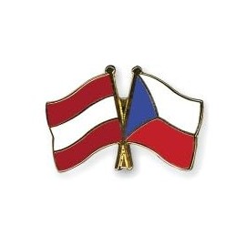Friendship Pin Pin Austria – Czech Republic Flag Pin Badge Metal, Hard enamel