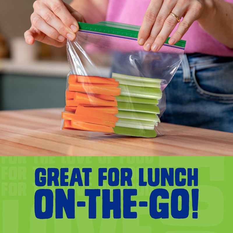 Ziploc Sandwich and Snack Bags with EasyGuide Texture, Plastic Storage