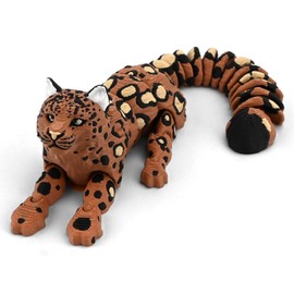 2026 - Statuetta di animali con stampa 3D mobile, leopardato delle nevi, ghepardo, pantera, gatto predatore, realistico, con articolazioni da posizionare, decorazione da scrivania, da collezione