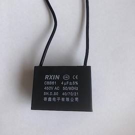CompStudio 1PC 450V 4UF CBB61 Terminal Ceiling Fan Motor Running Rectangle Capacitor 2 Wires