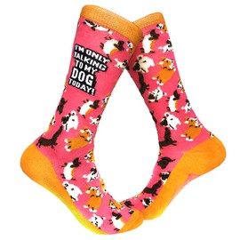 Womens Im Only Talking To My Dog Today Socks Funny Pet Mom Novelty Footwear