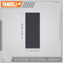 Fandeli- Multi-Purpose Sanding Paper | Assorted Grits (from 120 to 2500) | 72 Sheets of 23 x 9,3 cm | Ideal for Car Polishing, Wooden Furniture |Sanding and Metal Sanding |Waterproof Sandpaper.