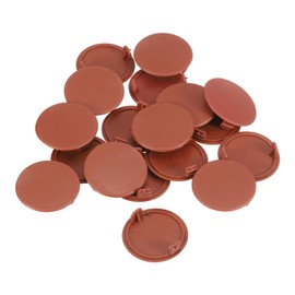 uxcell Hinge Hole Covers, 18Pcs 35mm(1-3/8") ID - Plastic Concealed Hinge Hole Cover Round Flush Type Plug Cap for Furniture Cabinet Cupboard (Brown)