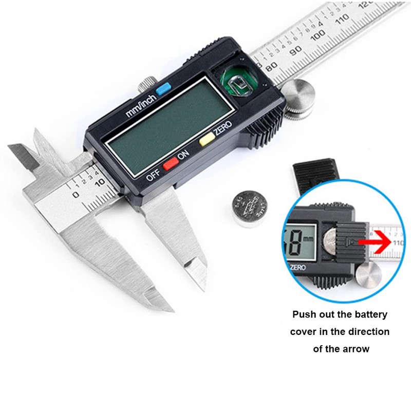 Digital Vernier Caliper, 0-100mm /0-4inch Electronic Caliper with Extra-Large LCD