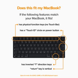 GhostCover Original Premium Ultra Thin Keyboard Cover Protector, Compatible with 2025 2024 2023 2022 2021 M4/M3/M2/M1 Pro/Max MacBook Pro 14/16, M4/M3/M2 MacBook Air 13/15, EU (ISO) Layout, Clear