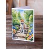 Caroline's Treasures Shiba Inu Spring Path Greeting Cards Pack of