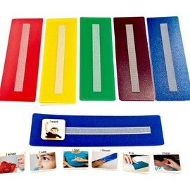 Smile4autism Small 5x8 Tools Perfect to Keep Your Loose Visual Picture Cards Organized. Autism ABA, ADHD, Language & Apraxia Aspergers (5 Dividers (Soft Strips)
