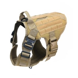 Pet Harness Luxury Dog Leash Set Chest Dog 1000D Nylon Camouflage Dog HarnessSize: L, Color: Brown
