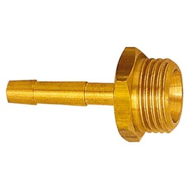 RIEGLER MS2391406 Screw-in Hose Nozzle with Male Thread Cylindrical for Hose LW 6 mm Brass CW614N, SW 17, G 1/4 Inch
