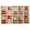 BRUBAKER 10-Piece Set Christmas Dolls - Wood/Knit - 3.2 Inches