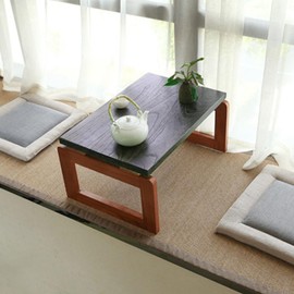 DYRABREST Japanese Floor Table, Wooden Portable Coffee Table, Altar Table for Meditation with Foldable Legs, Low Table for Sitting on The Floor, 23.6''x 15.7''x 11.8''