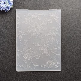 NZJ Christmas Rose Background Plastic Embossing Folders for Card Making Scrapbooking and Other Paper Crafts