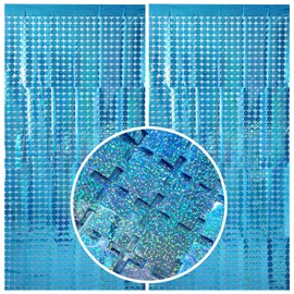 Streamers Party Decorations Blue Streamers Foil Fringe Curtains Backdrop, Under The Sea Party Decorations, Beach Party Decor, Ocean Themed Decor, Birthday Decorations, Winter Wonderland Decor