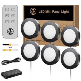 VST Under Cabinet Lights CCT 3000K-6500K, LED Puck Light Color Temperature and Brightness Adjustable with Touch Remote Dimmer and ETL-Listed Led Driver for Drawer Wardrobe Kitchen