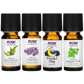 Solutions, Let There Be Peace & Quiet, Relaxing Essential Oils Kit, 4 Bottles,