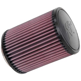 K&N RU-2820 Filtro de Aire Universal Lavable, Rojo, Brida 3 Pulgadas, 6.5 Pulgadas