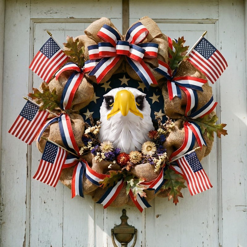 Yerliker 1 Pack Handcrafted Patriotic Eagle Head, 4th of July
